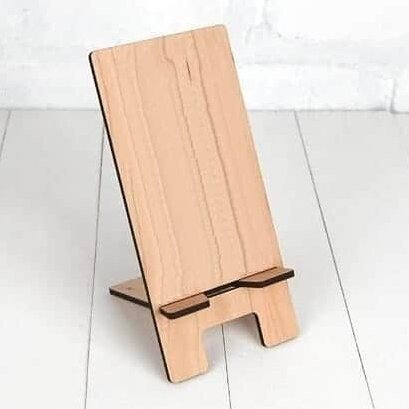 Σετ των 2 Intra απο ξύλο plywood 3mm-4mm πάχος – ξύλο CNC ξύλινη βάση smartphone 10x10 cm INTRAVECTRY-MY558526