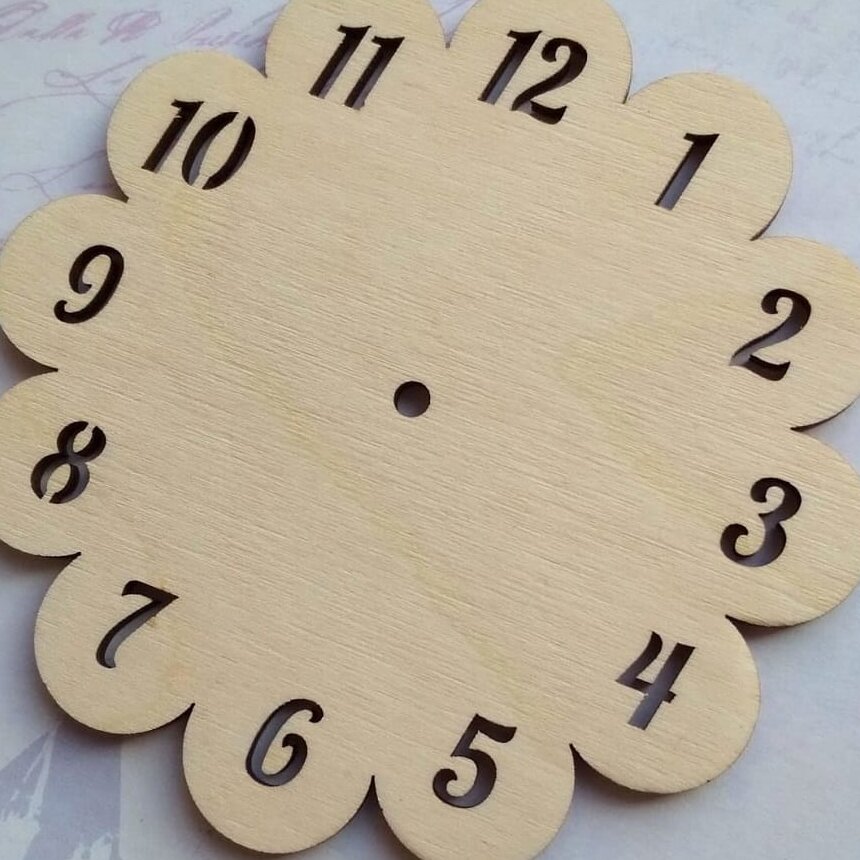 Intra απο ξύλο plywood 3mm-4mm πάχος – Ξύλινο ξύλο ρολογιού τοίχου δώδεκα πετάλων σε σχήμα λουλουδιού 40x40 cm INTRAVECTRY-MY561088