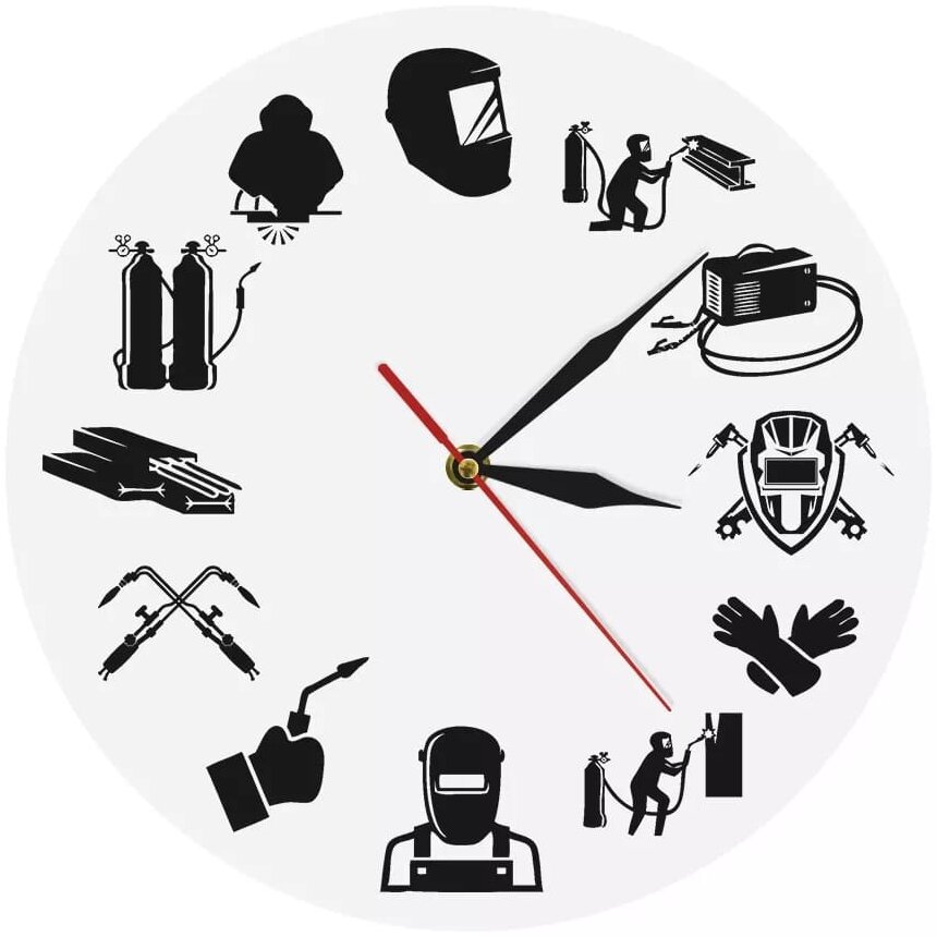 Σετ των 2 Intra απο ξύλο plywood 3mm-4mm πάχος – ξύλο ρολογιού τοίχου Weld Life Welder 15x15 cm INTRAVECTRY-MY555728