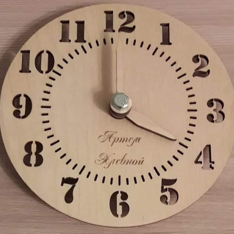 Intra απο ξύλο plywood 3mm-4mm πάχος – Κόψτε Numbers Ξύλινο ξύλο ρολογιού τοίχου 25x25 cm INTRAVECTRY-MY561117