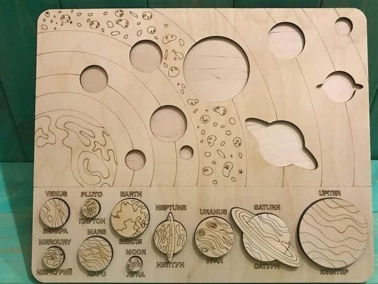 Intra απο ξύλο plywood 3mm-4mm πάχος – ξύλο Solar System Inset Puzzle for Toddlers 45x50 cm INTRAVECTRY-MY555813