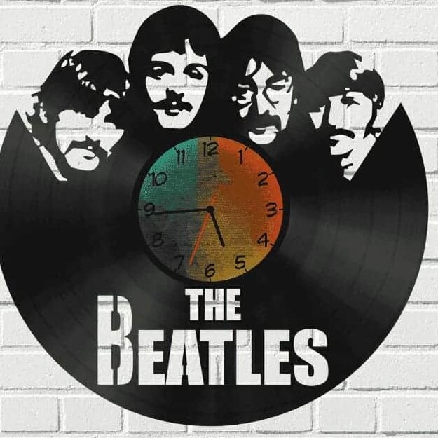Intra απο ξύλο plywood 3mm-4mm πάχος – Το ξύλο ρολογιών τοίχου των δίσκων βινυλίου των Beatles 20x20 cm INTRAVECTRY-MY561125