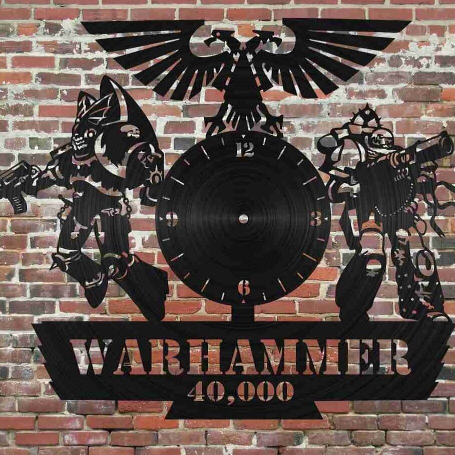 Intra απο ξύλο plywood 3mm-4mm πάχος – ξύλο ρολογιού τοίχου με δίσκους βινυλίου Warhammer 40000 25x30 cm INTRAVECTRY-MY560780