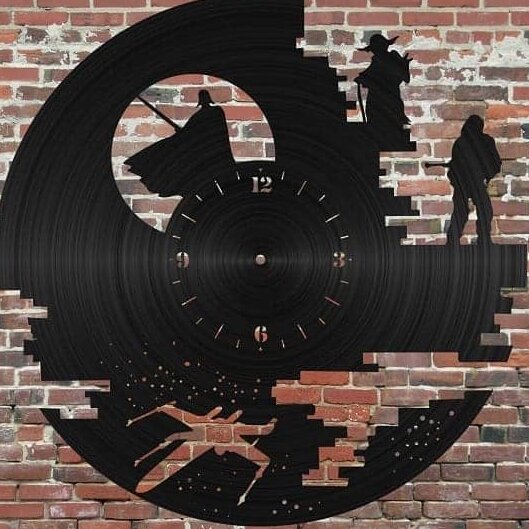 Intra απο ξύλο plywood 3mm-4mm πάχος – Ρολόι τοίχου δίσκου βινυλίου Star Wars για ξύλο αίθουσας ταινιών 25x30 cm INTRAVECTRY-MY557335