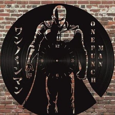 Intra απο ξύλο plywood 3mm-4mm πάχος – ξύλο ρολογιού τοίχου One Punch Man Vinyl 40x40 cm INTRAVECTRY-MY557344