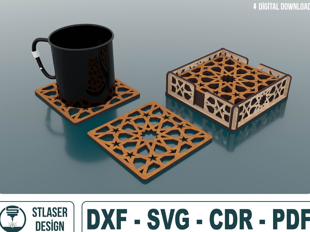 Σετ των 2 Intra απο ξύλο plywood 3mm-4mm πάχος Σουβέρ Trivet Grill σε κουτί Δίασταση 15x15 cm INTRAFABR-47134823