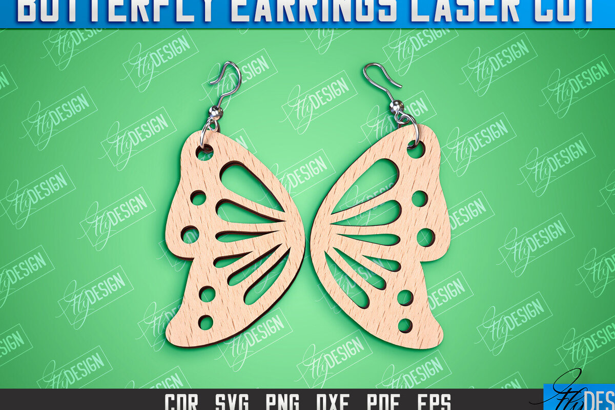 Σετ των 3 Intra απο ξύλο plywood 3mm-4mm πάχος Σχεδιασμός Σκουλαρίκια πεταλούδας | Αξεσουάρ Δίασταση 3x3 cm INTRAFABR-94677390