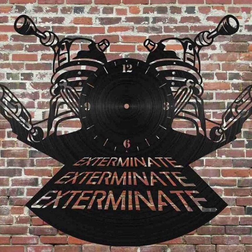 Intra απο ξύλο plywood 3mm-4mm πάχος – ξύλο ρολογιού τοίχου βινυλίου Dalek Warrior 40x40 cm INTRAVECTRY-MY561159