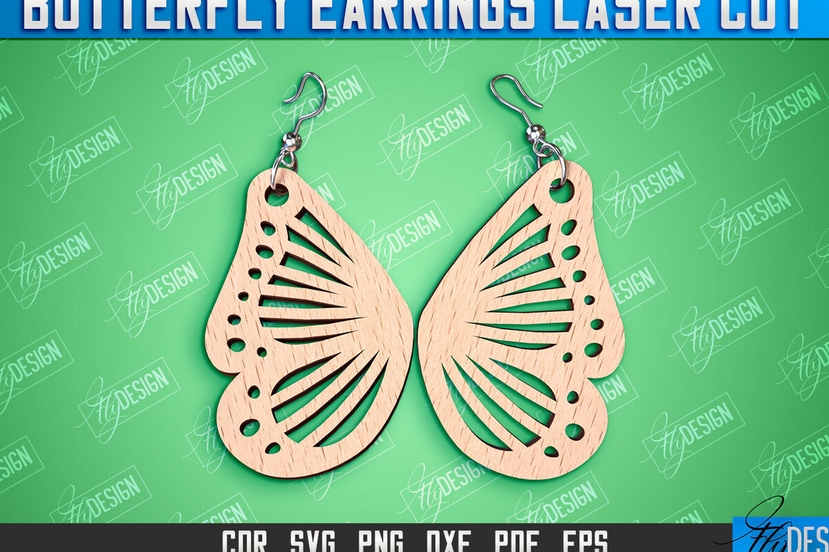 Σετ των 3 Intra απο ξύλο plywood 3mm-4mm πάχος Σχεδιασμός Σκουλαρίκια πεταλούδας | Αξεσουάρ Δίασταση 3x3 cm INTRAFABR-94677394