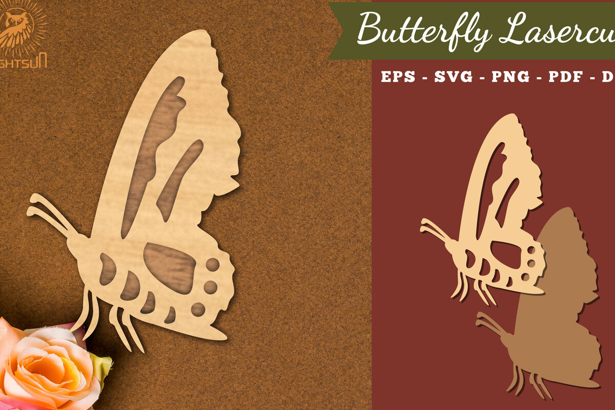 Σετ των 2 Intra απο ξύλο plywood 3mm-4mm πάχος Διακόσμηση κοπής με λέιζερ πεταλούδας 6 Δίασταση 15x15 cm INTRAFABR-111785750