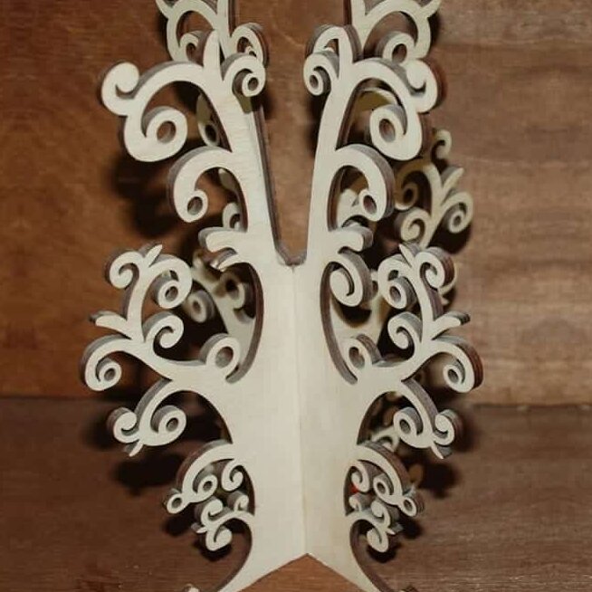 Intra απο ξύλο plywood 3mm-4mm πάχος – ξύλο οργανωτή κοσμημάτων με βάση 3D ξύλινο σκουλαρίκι 40x40 cm INTRAVECTRY-MY555939