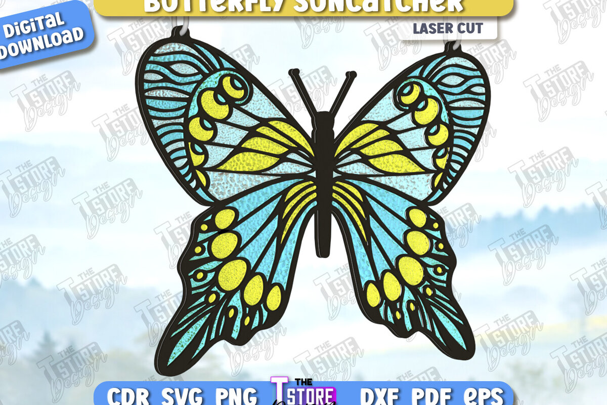 Intra απο ξύλο plywood 3mm-4mm πάχος Suncatcher πεταλούδας | CNC Δίασταση 30x20 cm INTRAFABR-123766015