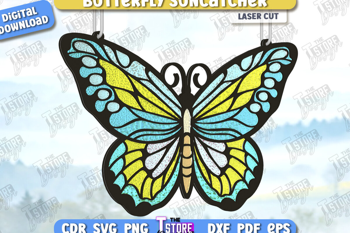 Intra απο ξύλο plywood 3mm-4mm πάχος Suncatcher πεταλούδας | CNC Δίασταση 30x20 cm INTRAFABR-123578675