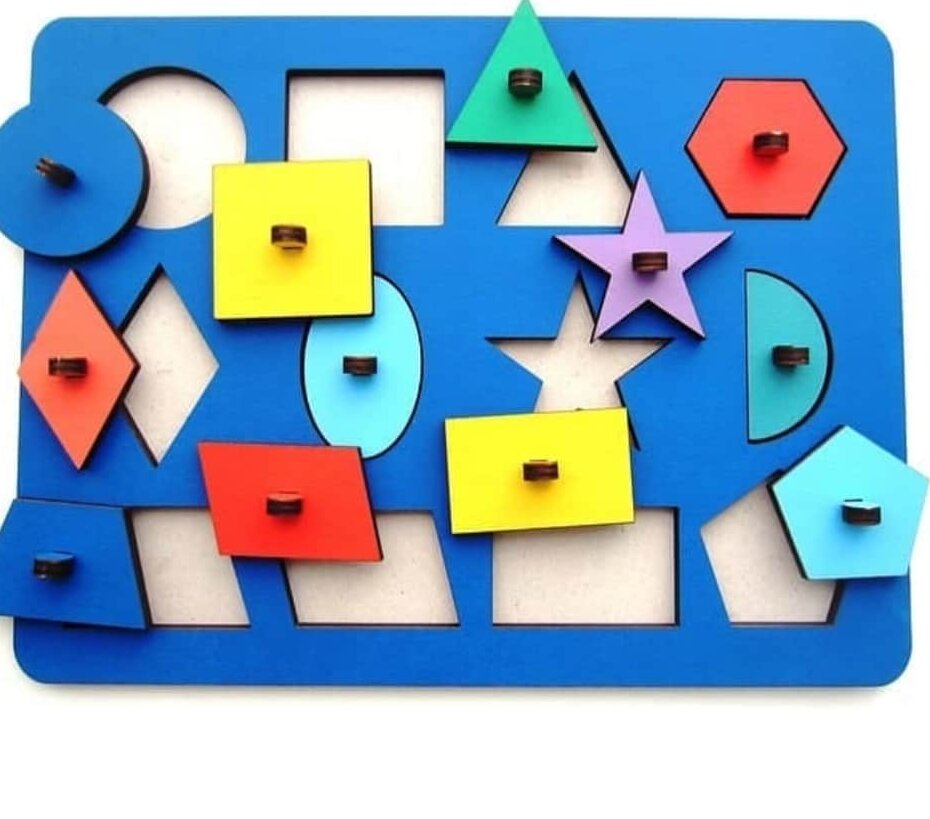 Σετ των 2 Intra απο ξύλο plywood 3mm-4mm πάχος – ξύλο Γεωμετρικών Σχημάτων Πόμολα Παζλ Παγκόσμια Πίνακα για νήπια και παιδιά 25x30 cm INTRAVECTRY-MY558683