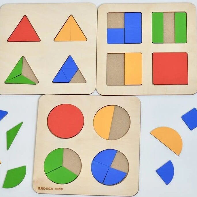 Σετ των 2 Intra απο ξύλο plywood 3mm-4mm πάχος – Ένθετο ξύλο πίνακα παζλ εκμάθησης χρωμάτων και σχημάτων 40x45 cm INTRAVECTRY-MY558684