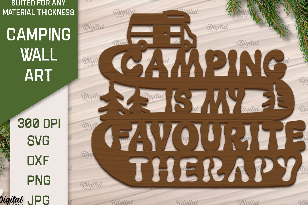 Intra απο ξύλο plywood 3mm-4mm πάχος Camping Wall Art . Camping Papercut Δίασταση 40x40 cm INTRAFABR-91963084