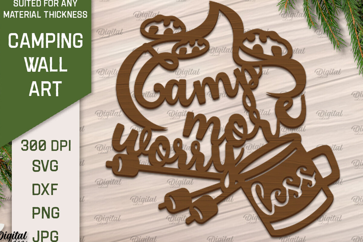 Intra απο ξύλο plywood 3mm-4mm πάχος Camping Wall Art . Camping Papercut Δίασταση 40x40 cm INTRAFABR-91963117