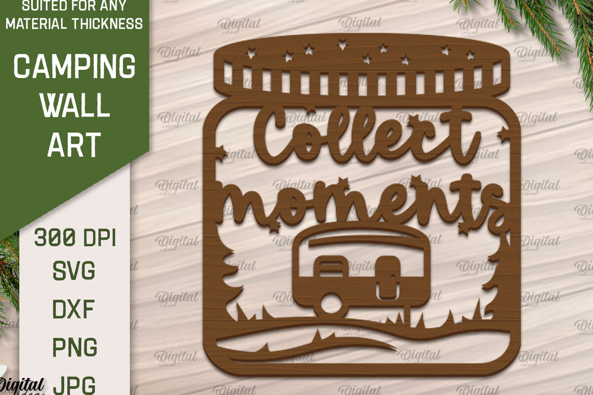 Intra απο ξύλο plywood 3mm-4mm πάχος Camping Wall Art . Camping Papercut Δίασταση 40x40 cm INTRAFABR-91963179