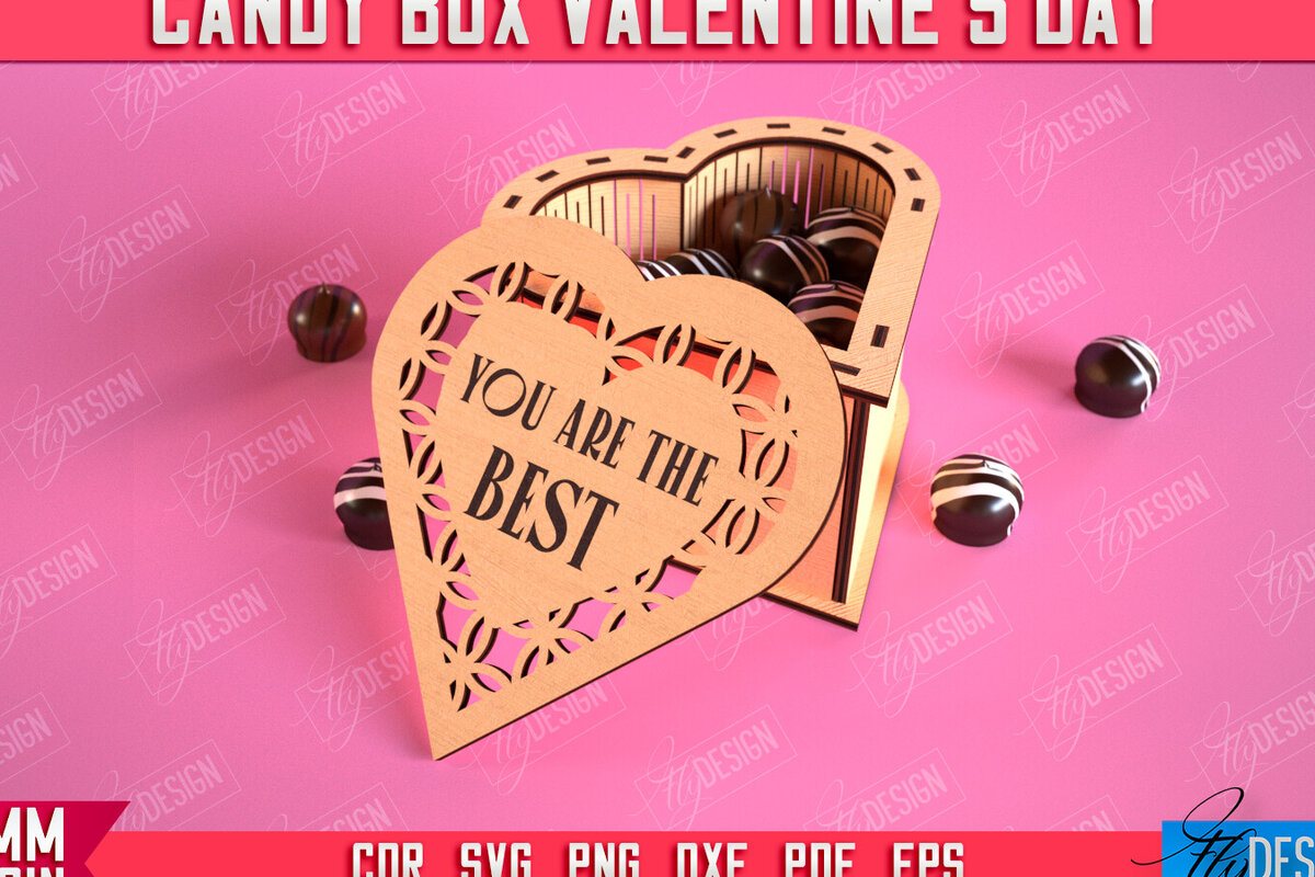 Σετ των 2 Intra απο ξύλο plywood 3mm-4mm πάχος Candy Box Ημέρα του Αγίου Βαλεντίνου | Κουτί θεραπείας Δίασταση 15x15 cm INTRAFABR-113523253