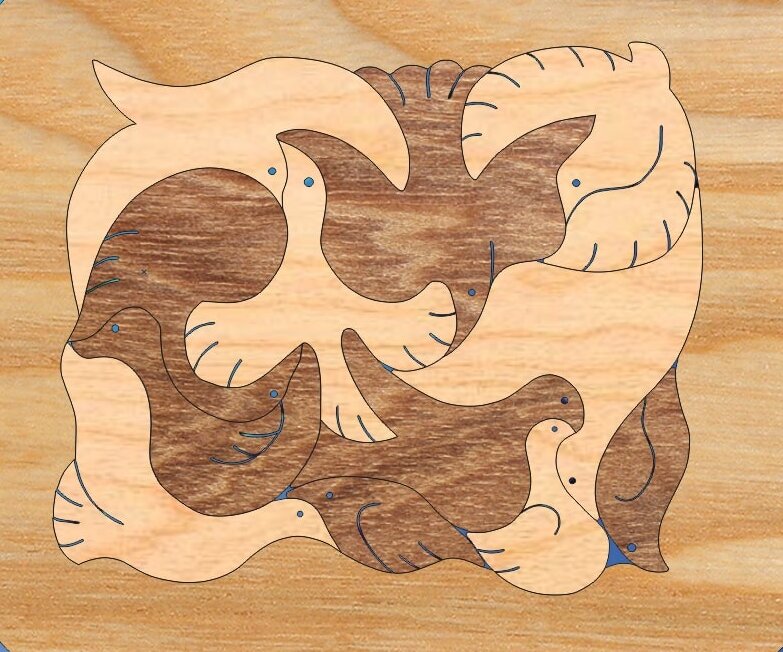 Σετ των 2 Intra απο ξύλο plywood 3mm-4mm πάχος – ξύλο Παιχνιδιού Brain Teaser παζλ Bird για παιδιά 30x35 cm INTRAVECTRY-MY558692