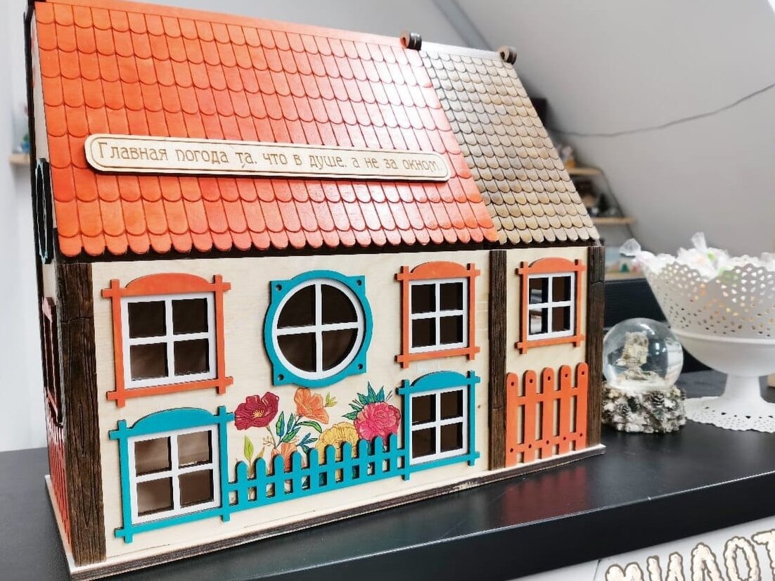 Intra απο ξύλο plywood 3mm-4mm πάχος – Σπίτι για Φάκελους Ξύλινο Σπίτι Καρτ Κουτί για ξύλο Γάμου 20x20 cm INTRAVECTRY-MY556103