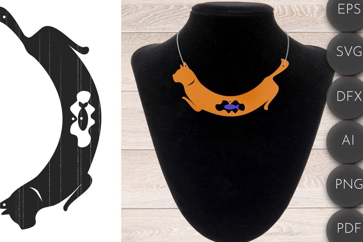 Σετ των 2 Intra απο ξύλο plywood 3mm-4mm πάχος Κολιέ γάτα Κρεμαστό  Κοπής Δίασταση 20x20 cm INTRAFABR-35301281