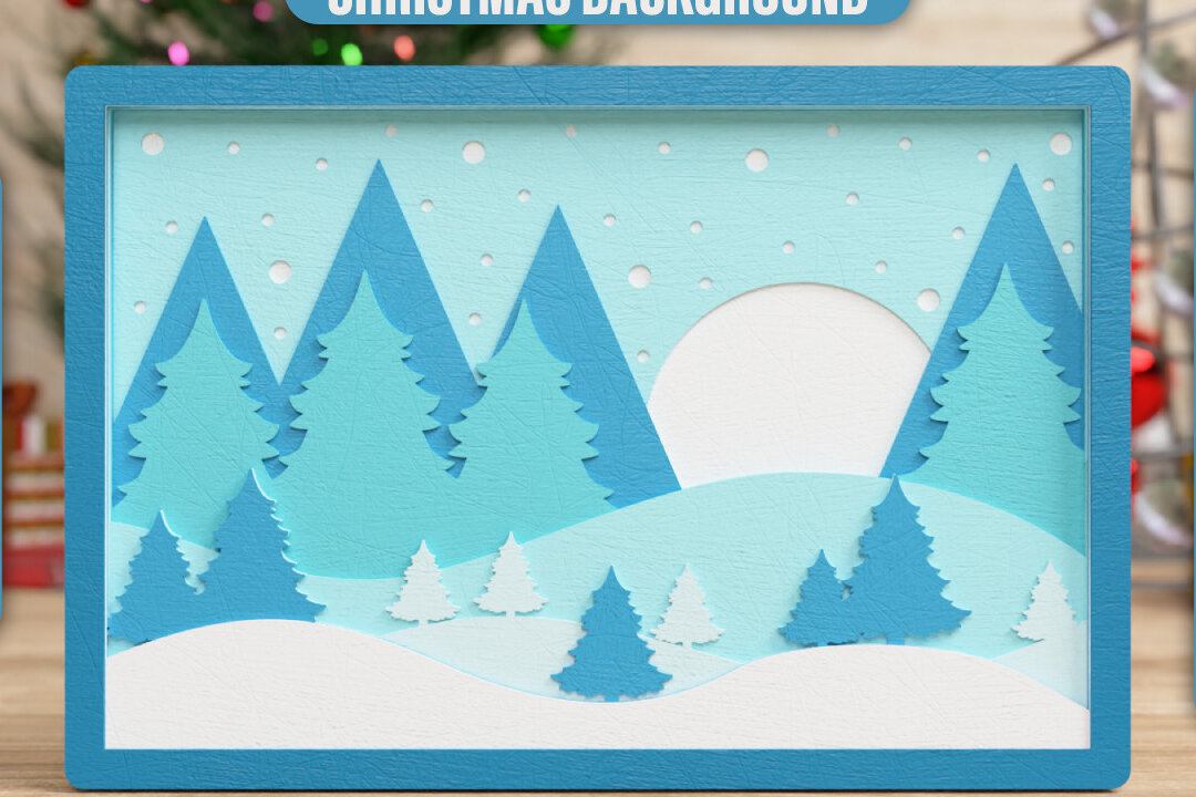 Intra απο ξύλο plywood 3mm-4mm πάχος Χριστουγεννιάτικο φόντο 3D Πολυεπίπεδο Δίασταση 40x40 cm INTRAFABR-76896988