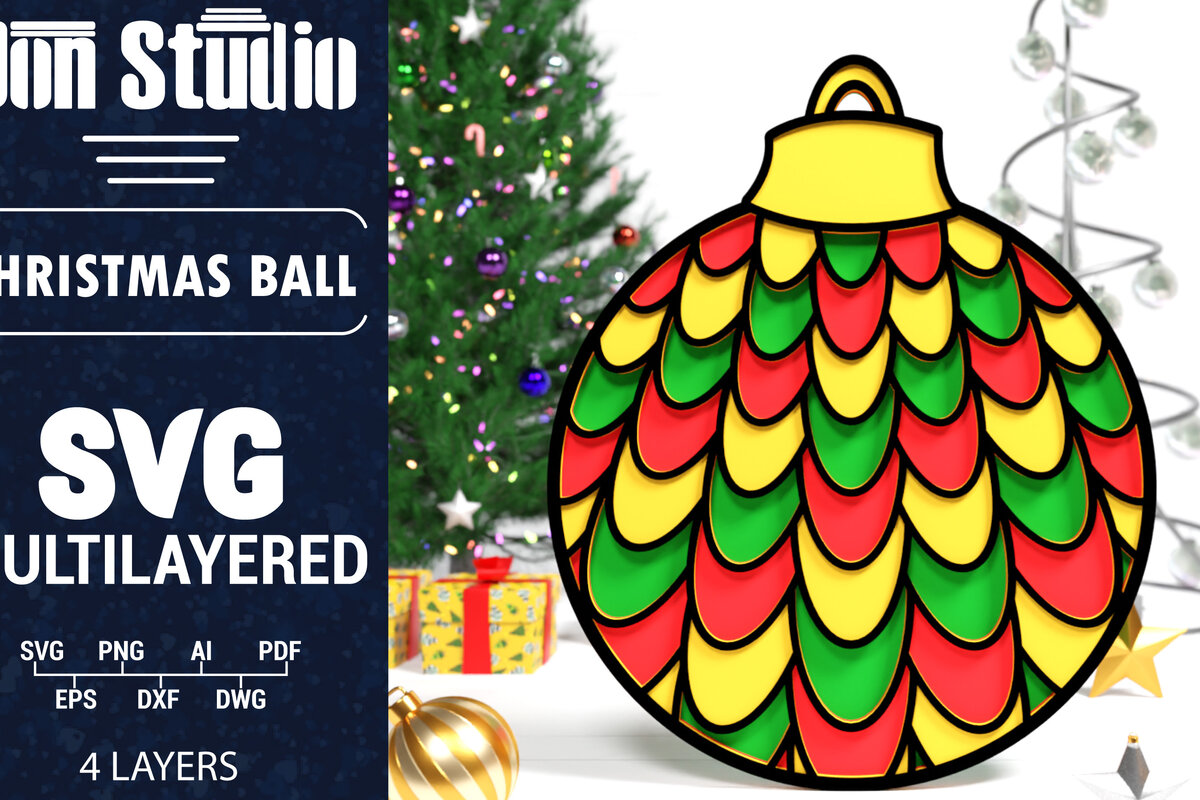 Σετ των 2 Intra απο ξύλο plywood 3mm-4mm πάχος Χριστουγεννιάτικη Μπάλα πολλαπλών στρώσεων PaperCut Δίασταση 1500x1500 cm INTRAFABR-75652810