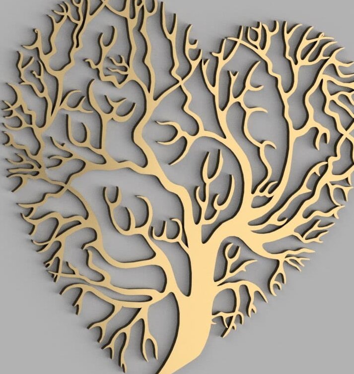 Intra απο ξύλο plywood 3mm-4mm πάχος – Διακοσμητικό ξύλο τοίχου σε σχήμα καρδιάς δέντρο της ζωής 40x40 cm INTRAVECTRY-MY557374