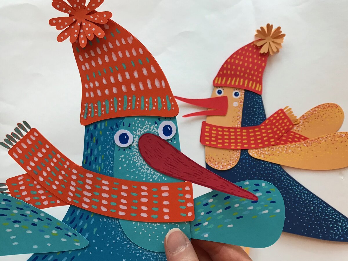 Σετ των 2 Intra απο ξύλο plywood 3mm-4mm πάχος Χριστουγεννιάτικα Πουλιά Δίασταση 15x15 cm INTRAFABR-111215381