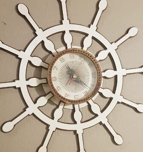 Intra απο ξύλο plywood 3mm-4mm πάχος – Ξύλινο ξύλο ρολογιού τοίχου τιμόνι πλοίου 50x60 cm INTRAVECTRY-MY561176