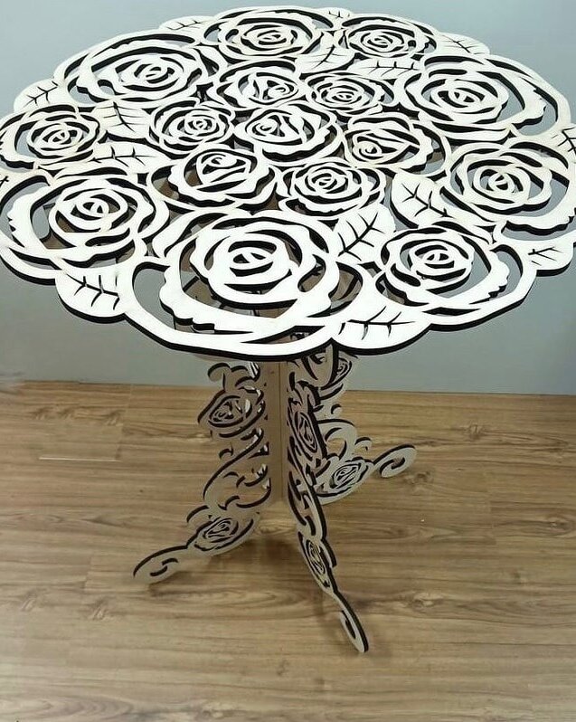 Intra απο ξύλο plywood 3mm-4mm πάχος – Ξύλινο τραπέζι με λίμα τριαντάφυλλα 45x50 cm INTRAVECTRY-MY556190