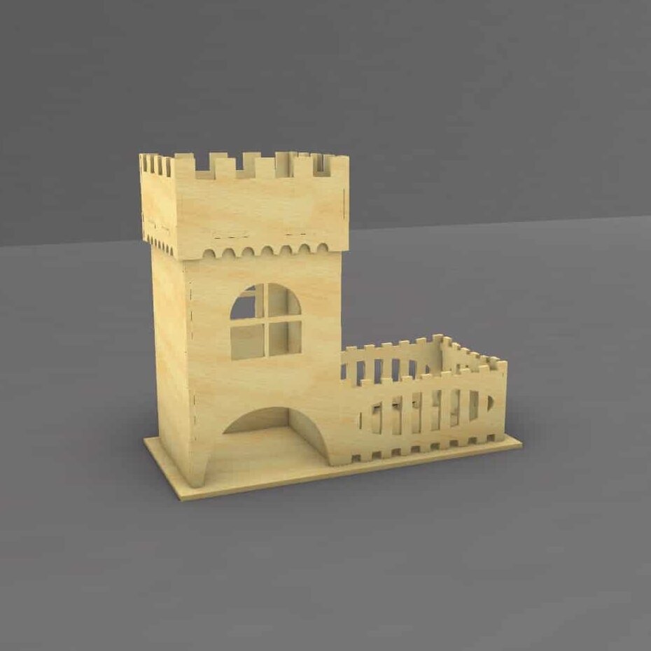 Intra απο ξύλο plywood 3mm-4mm πάχος – Castle Dice Tower Tea House File 3mm 30x35 cm INTRAVECTRY-MY556195