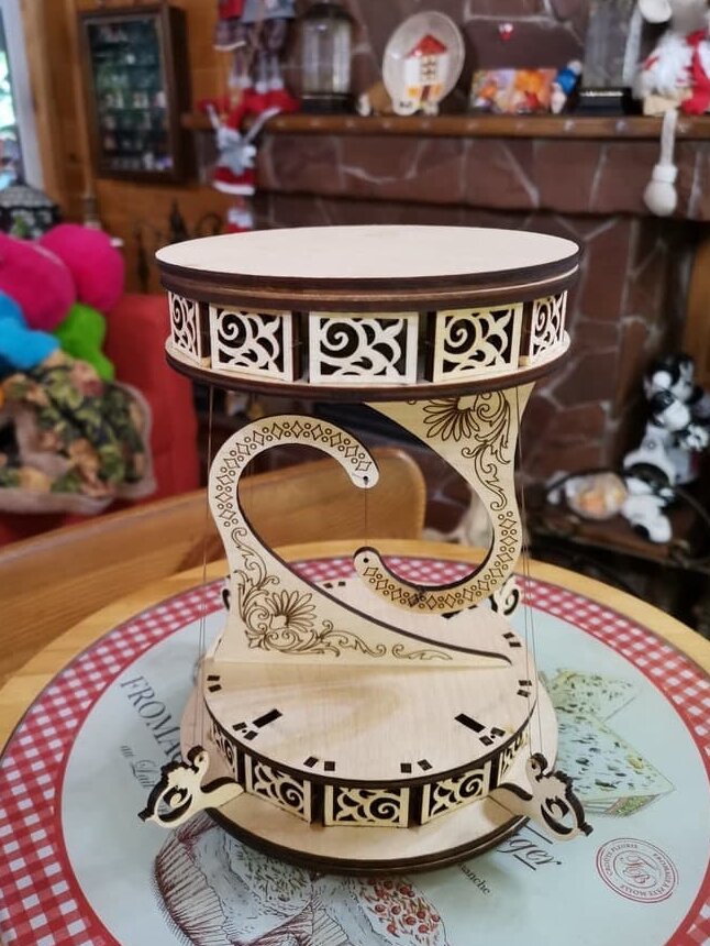 Σετ των 2 Intra απο ξύλο plywood 3mm-4mm πάχος – Διακοσμητική λίμα επιτραπέζιου πλωτού Tensegrity 40x40 cm INTRAVECTRY-MY556230