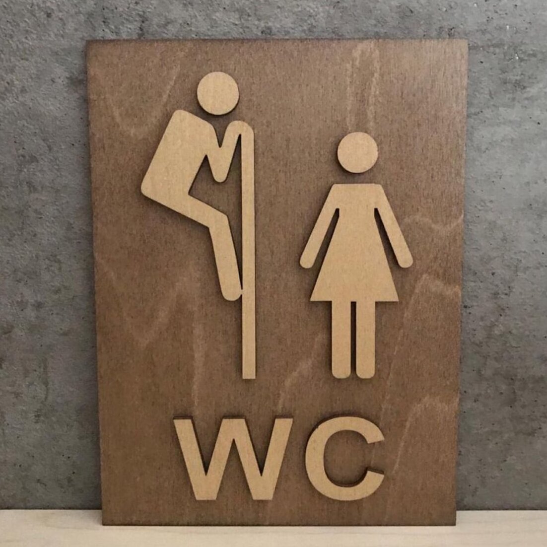 Intra απο ξύλο plywood 3mm-4mm πάχος – Ξύλινη επιθετική πινακίδα τουαλέτας 50x60 cm INTRAVECTRY-MY556242