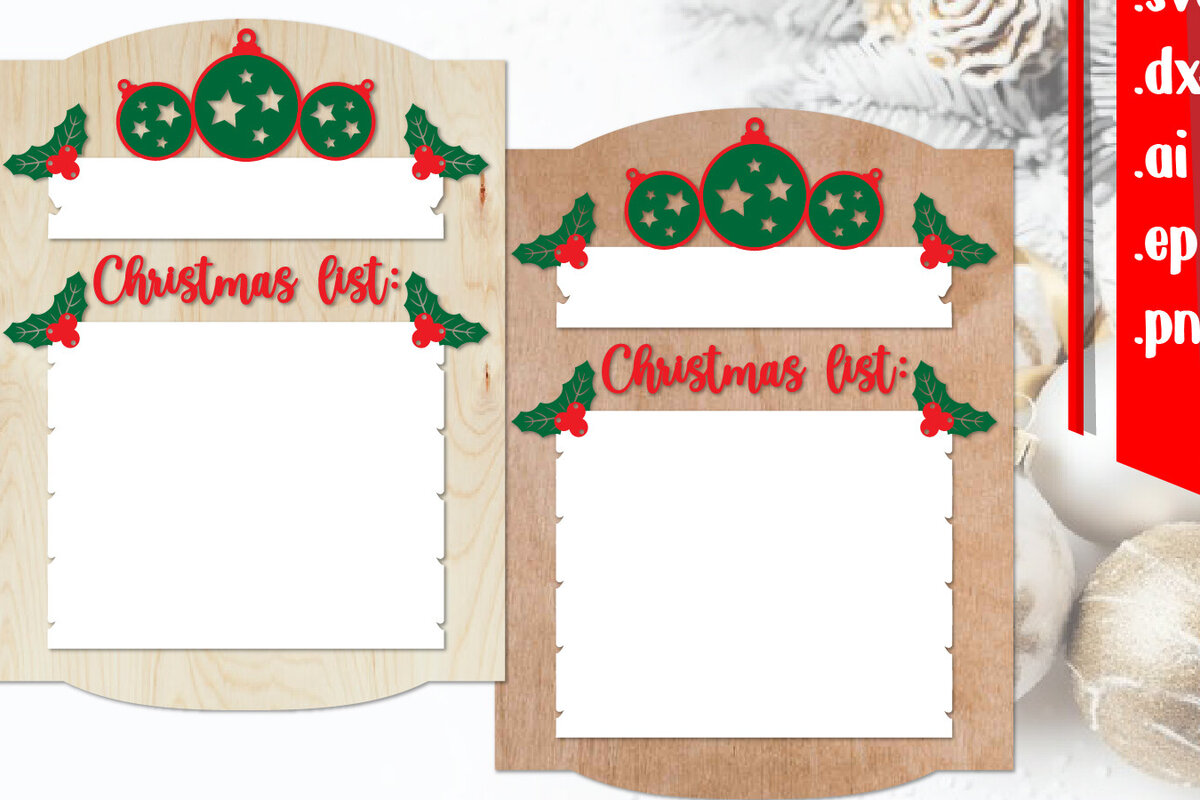 Σετ των 3 Intra απο ξύλο plywood 3mm-4mm πάχος Χριστουγεννιάτικος πίνακας λίστας | Χριστουγεννιάτικος πίνακας ευχών Δίασταση 6x8 cm INTRAFABR-110090138