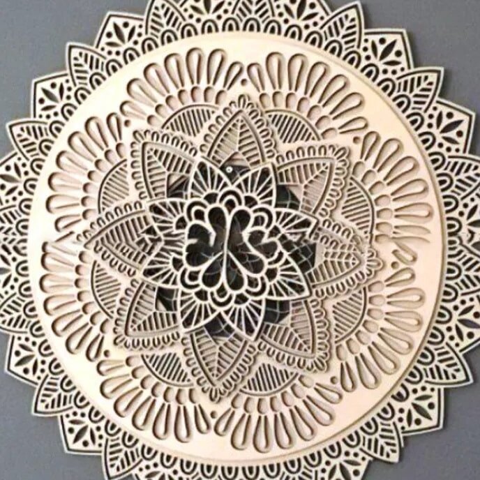 Intra απο ξύλο plywood 3mm-4mm πάχος – ξύλο διάταξης Mandala πολλαπλών επιπέδων 45x50 cm INTRAVECTRY-MY556253