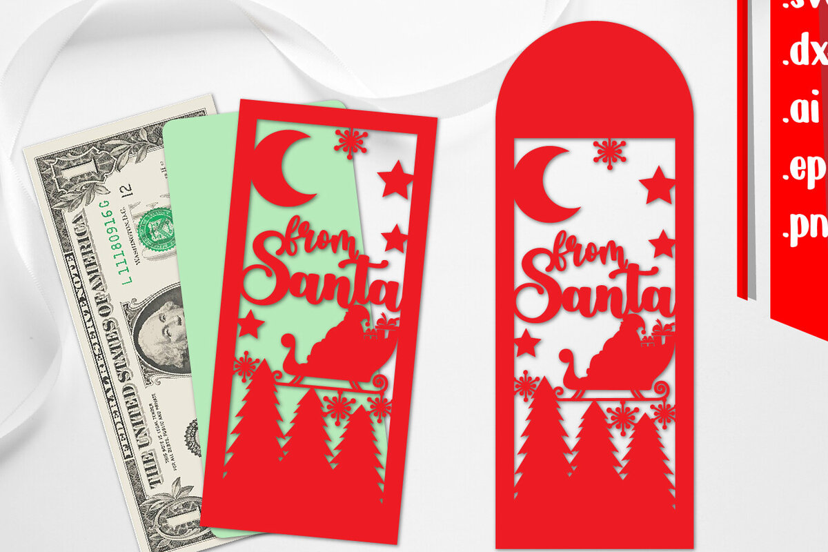 Intra απο ξύλο plywood 3mm-4mm πάχος Χριστουγεννιάτικο χαρτοκόψιμο φάκελος χρημάτων Δίασταση 30x20 cm INTRAFABR-111277785