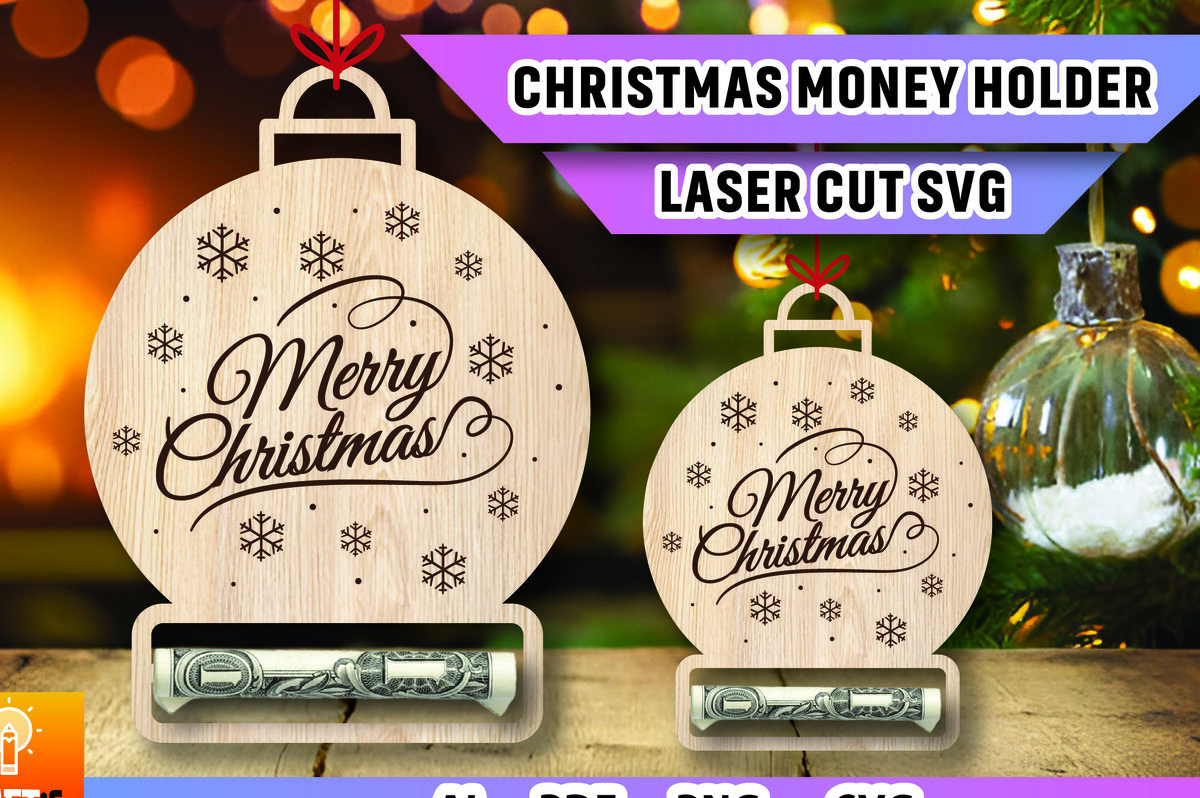 Σετ των 2 Intra απο ξύλο plywood 3mm-4mm πάχος Χριστουγεννιάτικο Money Holder Δίασταση 15x15 cm INTRAFABR-107312898