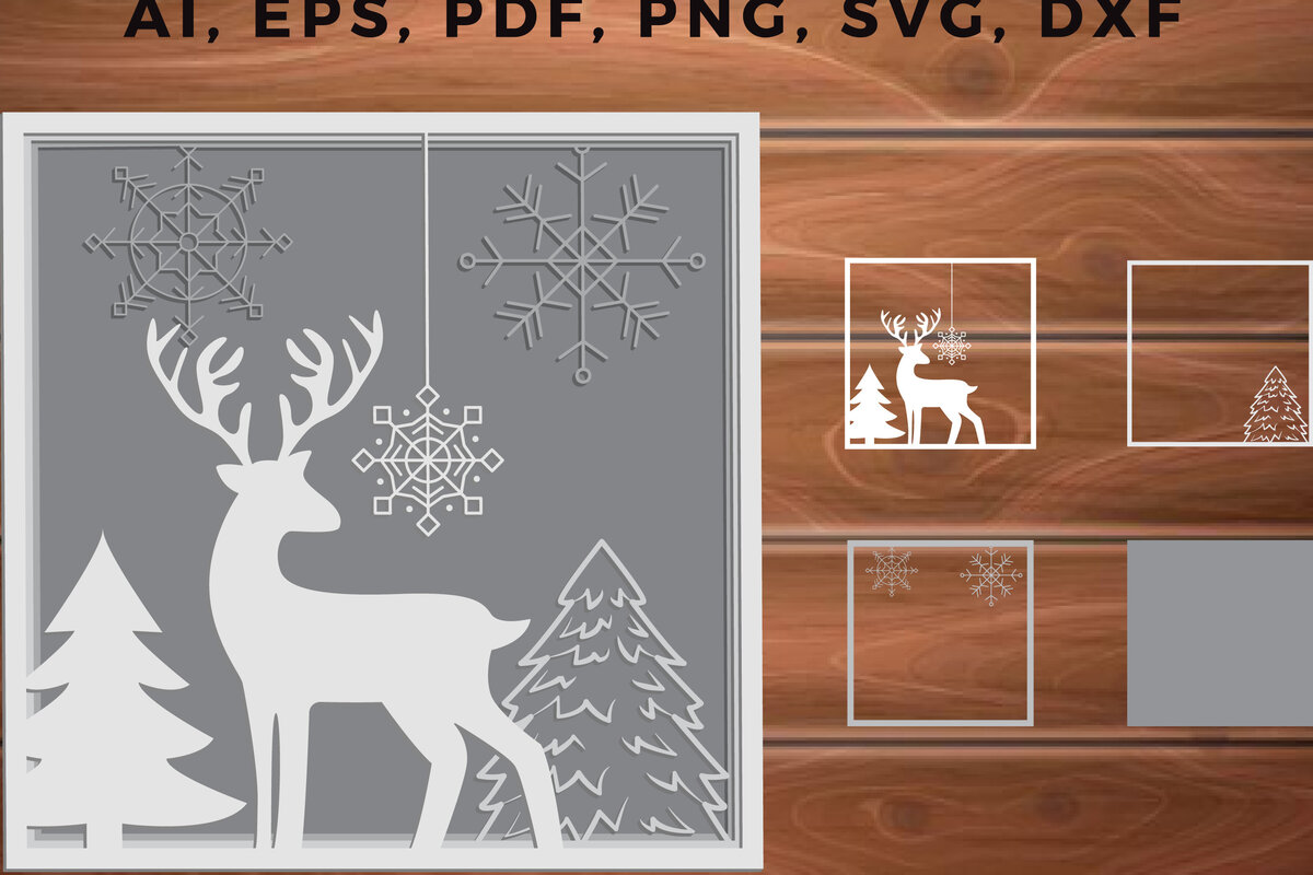 Σετ των 2 Intra απο ξύλο plywood 3mm-4mm πάχος Χριστουγεννιάτικα Πολυστρωματικά Αποκομμένα Δίασταση 15x15 cm INTRAFABR-14317116