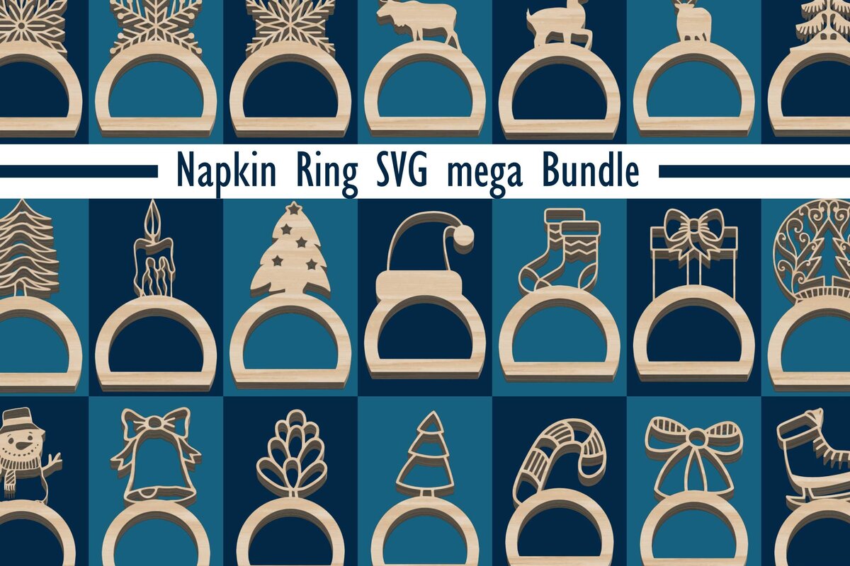 Σετ των 3 Intra απο ξύλο plywood 3mm-4mm πάχος Δαχτυλίδι χριστουγεννιάτικου χαρτοπετσέτας Δίασταση 15x15 cm INTRAFABR-74815043