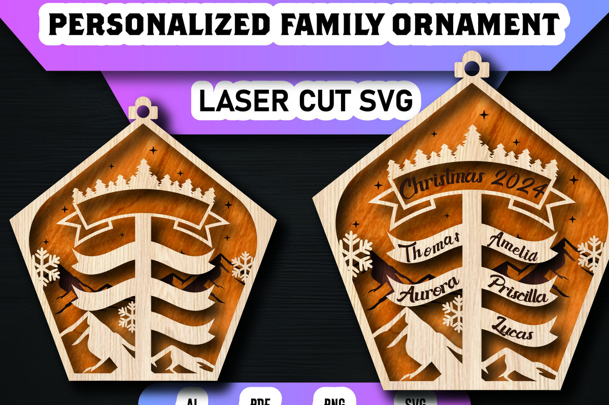 Σετ των 3 Intra απο ξύλο plywood 3mm-4mm πάχος Χριστουγεννιάτικο Οικογενειακό Στολίδι Βόρειου Πόλου Δίασταση 8x8 cm INTRAFABR-105339471