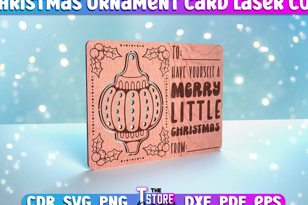 Σετ των 3 Intra απο ξύλο plywood 3mm-4mm πάχος Χριστουγεννιάτικη Διακοσμητική Κάρτα | Δίασταση 8x8 cm INTRAFABR-72467914