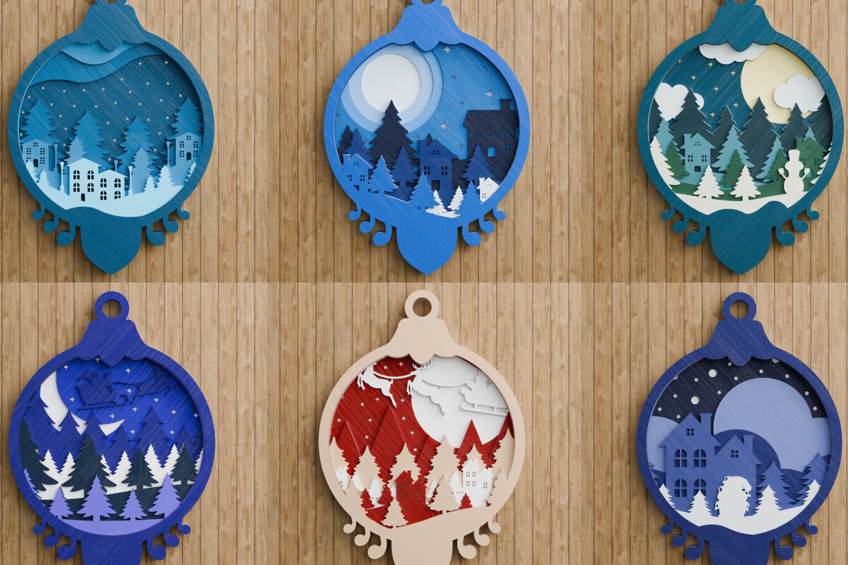 Σετ των 2 Intra απο ξύλο plywood 3mm-4mm πάχος Χριστουγεννιάτικο Στολίδι Multilayer Δίασταση 20x30 cm INTRAFABR-107524441