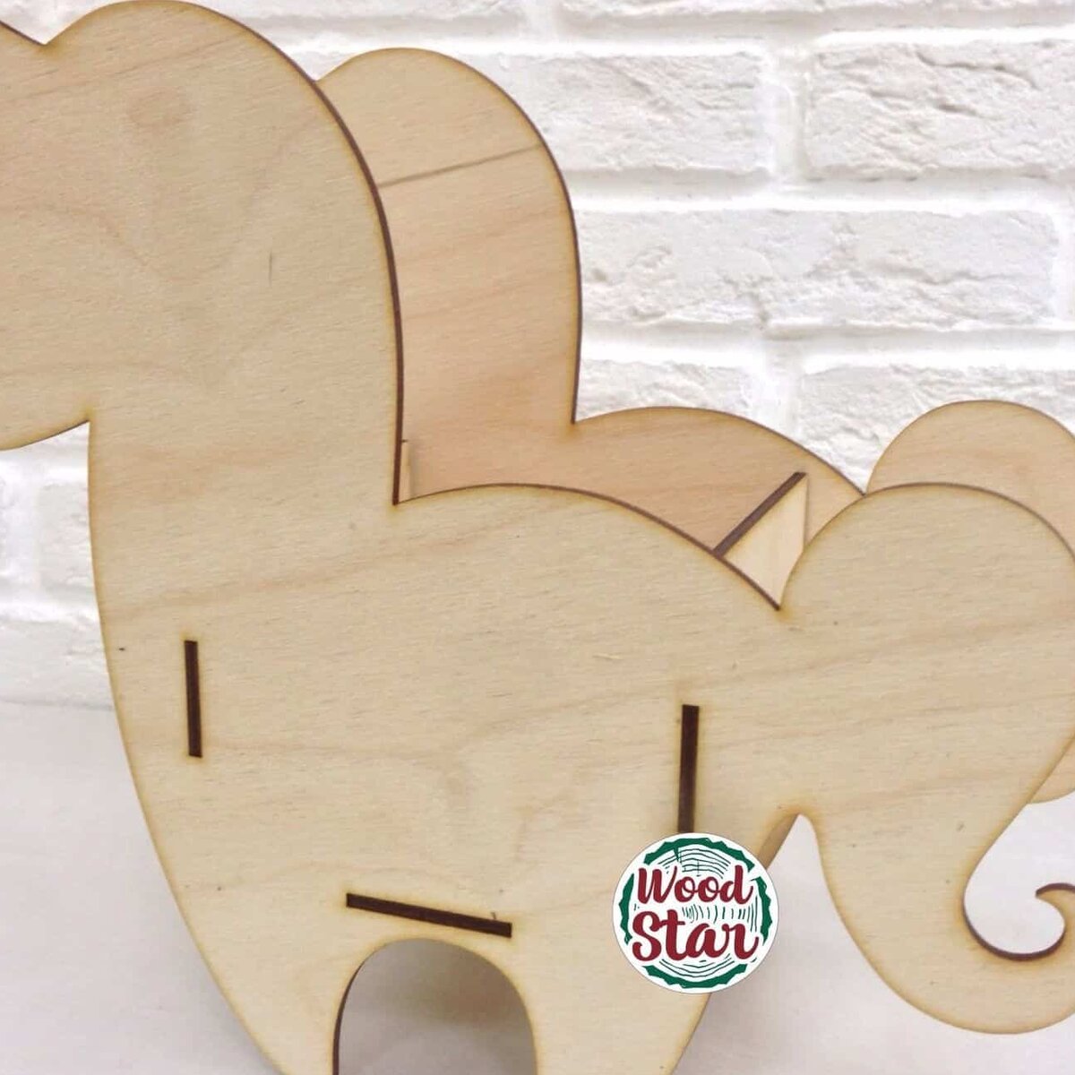 Σετ των 2 Intra απο ξύλο plywood 3mm-4mm πάχος – ξύλο θήκης στυλό σε σχήμα αλόγου Unicorn 12x15 cm INTRAVECTRY-MY558457