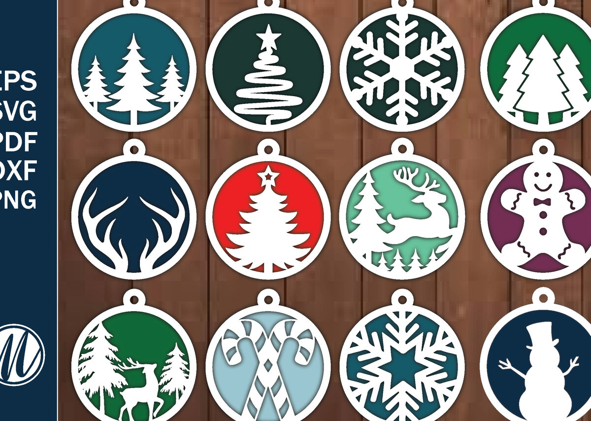 Σετ των 3 Intra απο ξύλο plywood 3mm-4mm πάχος ΧΡΙΣΤΟΥΓΕΝΝΙΑΤΙΚΑ ΣΤΟΛΙΔΙΑ κοπής με λέιζερ Δίασταση 8x8 cm INTRAFABR-74199519