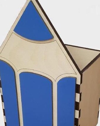 Σετ των 2 Intra απο ξύλο plywood 3mm-4mm πάχος – Μολυβοθήκη σε σχήμα μολυβιού για ξύλο γραφείου 50x60 cm INTRAVECTRY-MY558459