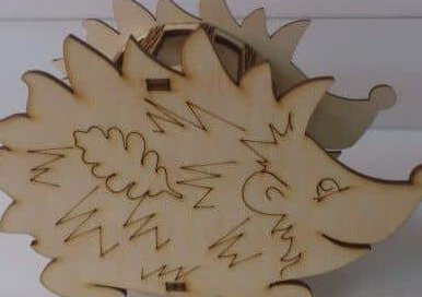 Σετ των 2 Intra απο ξύλο plywood 3mm-4mm πάχος – Ζωντανό ξύλο μεντεσέδων μολυβιού Hedgehog 40x40 cm INTRAVECTRY-MY558461