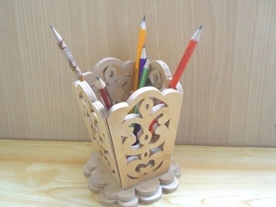 Σετ των 2 Intra απο ξύλο plywood 3mm-4mm πάχος – Διακοσμητικό Ξύλινο Μολυβοθήκη Βουρτσοθήκη 20x25 cm INTRAVECTRY-MY556284