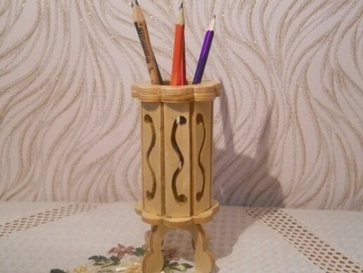 Σετ των 2 Intra απο ξύλο plywood 3mm-4mm πάχος – Οκταγωνικό ξύλο βάσης μολυβιού για τραπέζι 30x35 cm INTRAVECTRY-MY556285